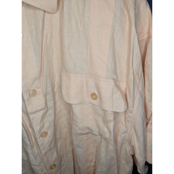 Royal Prestige Men's 3XL Peach Button-Up Short Sleeve Shirt Lightweight & Breath - Picture 10 of 11